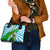 Nicaragua National Bird Shoulder Handbag with White Flor de Sacuanjoche and Blue Stripe Design - Wonder Print Shop