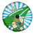 Nicaragua National Bird Spare Tire Cover with White Flor de Sacuanjoche and Blue Stripe Design - Wonder Print Shop