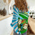 Nicaragua National Bird Women Casual Shirt with White Flor de Sacuanjoche and Blue Stripe Design - Wonder Print Shop