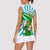 Nicaragua National Bird Women Sleeveless Polo Shirt with White Flor de Sacuanjoche and Blue Stripe Design - Wonder Print Shop