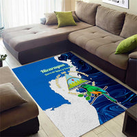 Nicaragua Guardabarranco Bird Area Rug with Volcano Map and National Emblem Design - Wonder Print Shop
