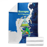 Nicaragua Guardabarranco Bird Blanket with Volcano Map and National Emblem Design - Wonder Print Shop