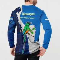 Nicaragua Guardabarranco Bird Button Sweatshirt with Volcano Map and National Emblem Design - Wonder Print Shop
