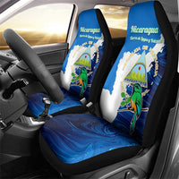 Nicaragua Guardabarranco Bird Car Seat Cover with Volcano Map and National Emblem Design - Wonder Print Shop