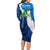 Nicaragua Guardabarranco Bird Family Matching Long Sleeve Bodycon Dress and Hawaiian Shirt with Volcano Map and National Emblem Design - Wonder Print Shop