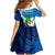 Nicaragua Guardabarranco Bird Family Matching Off The Shoulder Long Sleeve Dress and Hawaiian Shirt with Volcano Map and National Emblem Design - Wonder Print Shop