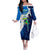 Nicaragua Guardabarranco Bird Family Matching Off The Shoulder Long Sleeve Dress and Hawaiian Shirt with Volcano Map and National Emblem Design - Wonder Print Shop