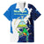 Nicaragua Guardabarranco Bird Family Matching Off Shoulder Maxi Dress and Hawaiian Shirt with Volcano Map and National Emblem Design - Wonder Print Shop