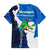 Nicaragua Guardabarranco Bird Family Matching Off Shoulder Maxi Dress and Hawaiian Shirt with Volcano Map and National Emblem Design - Wonder Print Shop