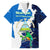 Nicaragua Guardabarranco Bird Family Matching Short Sleeve Bodycon Dress and Hawaiian Shirt with Volcano Map and National Emblem Design - Wonder Print Shop