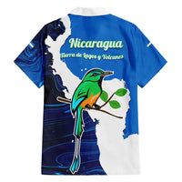 Nicaragua Guardabarranco Bird Family Matching Short Sleeve Bodycon Dress and Hawaiian Shirt with Volcano Map and National Emblem Design - Wonder Print Shop