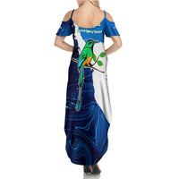 Nicaragua Guardabarranco Bird Family Matching Summer Maxi Dress and Hawaiian Shirt with Volcano Map and National Emblem Design - Wonder Print Shop