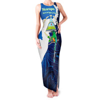 Nicaragua Guardabarranco Bird Family Matching Tank Maxi Dress and Hawaiian Shirt with Volcano Map and National Emblem Design - Wonder Print Shop