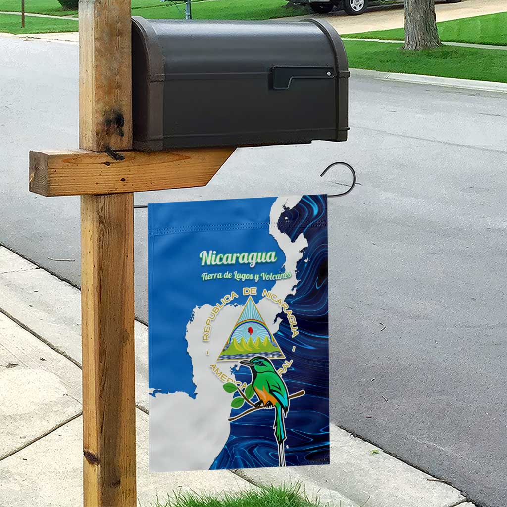 Nicaragua Guardabarranco Bird Garden Flag with Volcano Map and National Emblem Design - Wonder Print Shop