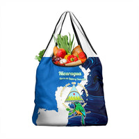 Nicaragua Guardabarranco Bird Grocery Bag with Volcano Map and National Emblem Design - Wonder Print Shop
