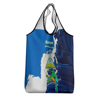 Nicaragua Guardabarranco Bird Grocery Bag with Volcano Map and National Emblem Design - Wonder Print Shop