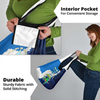 Nicaragua Guardabarranco Bird Grocery Bag with Volcano Map and National Emblem Design - Wonder Print Shop