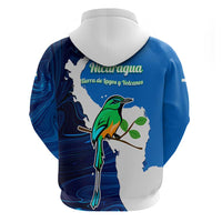 Nicaragua Guardabarranco Bird Hoodie with Volcano Map and National Emblem Design - Wonder Print Shop
