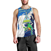 Nicaragua Guardabarranco Bird Men Tank Top with Volcano Map and National Emblem Design - Wonder Print Shop