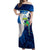 Nicaragua Guardabarranco Bird Off Shoulder Maxi Dress with Volcano Map and National Emblem Design - Wonder Print Shop