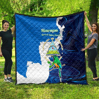 Nicaragua Guardabarranco Bird Quilt with Volcano Map and National Emblem Design - Wonder Print Shop