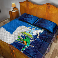 Nicaragua Guardabarranco Bird Quilt Bed Set with Volcano Map and National Emblem Design - Wonder Print Shop
