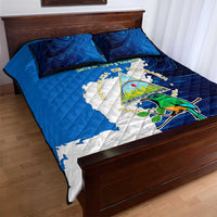 Nicaragua Guardabarranco Bird Quilt Bed Set with Volcano Map and National Emblem Design - Wonder Print Shop