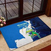 Nicaragua Guardabarranco Bird Rubber Doormat with Volcano Map and National Emblem Design - Wonder Print Shop