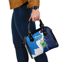 Nicaragua Guardabarranco Bird Shoulder Handbag with Volcano Map and National Emblem Design - Wonder Print Shop