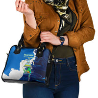 Nicaragua Guardabarranco Bird Shoulder Handbag with Volcano Map and National Emblem Design - Wonder Print Shop