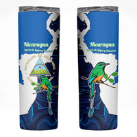Nicaragua Guardabarranco Bird Skinny Tumbler with Volcano Map and National Emblem Design - Wonder Print Shop