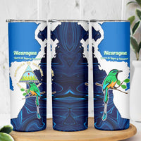 Nicaragua Guardabarranco Bird Skinny Tumbler with Volcano Map and National Emblem Design - Wonder Print Shop
