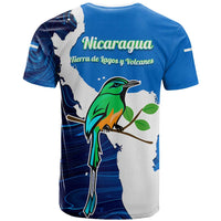 Nicaragua Guardabarranco Bird T Shirt with Volcano Map and National Emblem Design - Wonder Print Shop