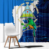 Nicaragua Guardabarranco Bird Window Curtain with Volcano Map and National Emblem Design - Wonder Print Shop