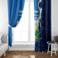 Nicaragua Guardabarranco Bird Window Curtain with Volcano Map and National Emblem Design - Wonder Print Shop