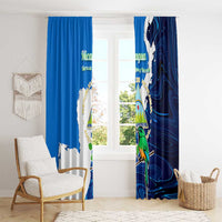 Nicaragua Guardabarranco Bird Window Curtain with Volcano Map and National Emblem Design - Wonder Print Shop