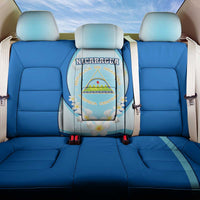 Nicaragua National Emblem Back Car Seat Cover with White Flor de Sacuanjoche and Blue Gradient Design - Wonder Print Shop