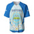 Nicaragua National Emblem Baseball Jersey with White Flor de Sacuanjoche and Blue Gradient Design - Wonder Print Shop