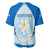 Nicaragua National Emblem Baseball Jersey with White Flor de Sacuanjoche and Blue Gradient Design - Wonder Print Shop