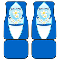 Nicaragua National Emblem Car Mats with White Flor de Sacuanjoche and Blue Gradient Design - Wonder Print Shop