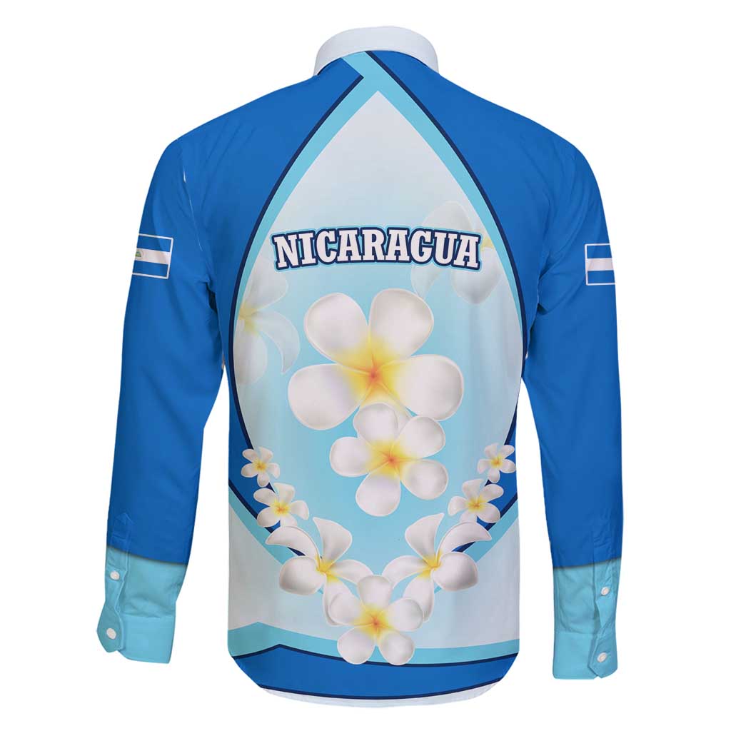 Nicaragua National Emblem Family Matching Tank Maxi Dress and Hawaiian Shirt with White Flor de Sacuanjoche and Blue Gradient Design - Wonder Print Shop
