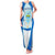 Nicaragua National Emblem Family Matching Tank Maxi Dress and Hawaiian Shirt with White Flor de Sacuanjoche and Blue Gradient Design - Wonder Print Shop