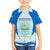 Nicaragua National Emblem Kid Hawaiian Shirt with White Flor de Sacuanjoche and Blue Gradient Design - Wonder Print Shop