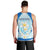 Nicaragua National Emblem Men Tank Top with White Flor de Sacuanjoche and Blue Gradient Design - Wonder Print Shop