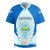 Nicaragua National Emblem Rugby Jersey with White Flor de Sacuanjoche and Blue Gradient Design - Wonder Print Shop