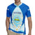 Nicaragua National Emblem Rugby Jersey with White Flor de Sacuanjoche and Blue Gradient Design - Wonder Print Shop