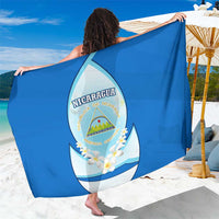 Nicaragua National Emblem Sarong with White Flor de Sacuanjoche and Blue Gradient Design - Wonder Print Shop