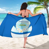 Nicaragua National Emblem Sarong with White Flor de Sacuanjoche and Blue Gradient Design - Wonder Print Shop
