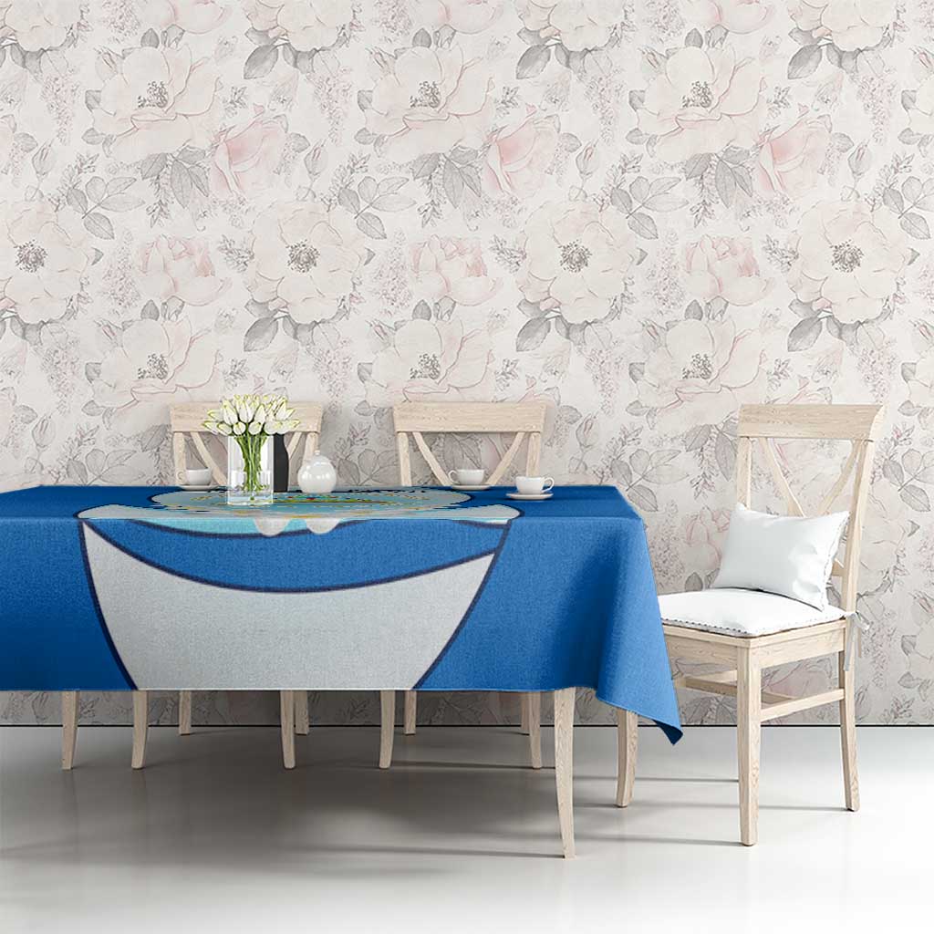 Nicaragua National Emblem Tablecloth with White Flor de Sacuanjoche and Blue Gradient Design - Wonder Print Shop