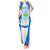 Nicaragua National Emblem Tank Maxi Dress with White Flor de Sacuanjoche and Blue Gradient Design - Wonder Print Shop